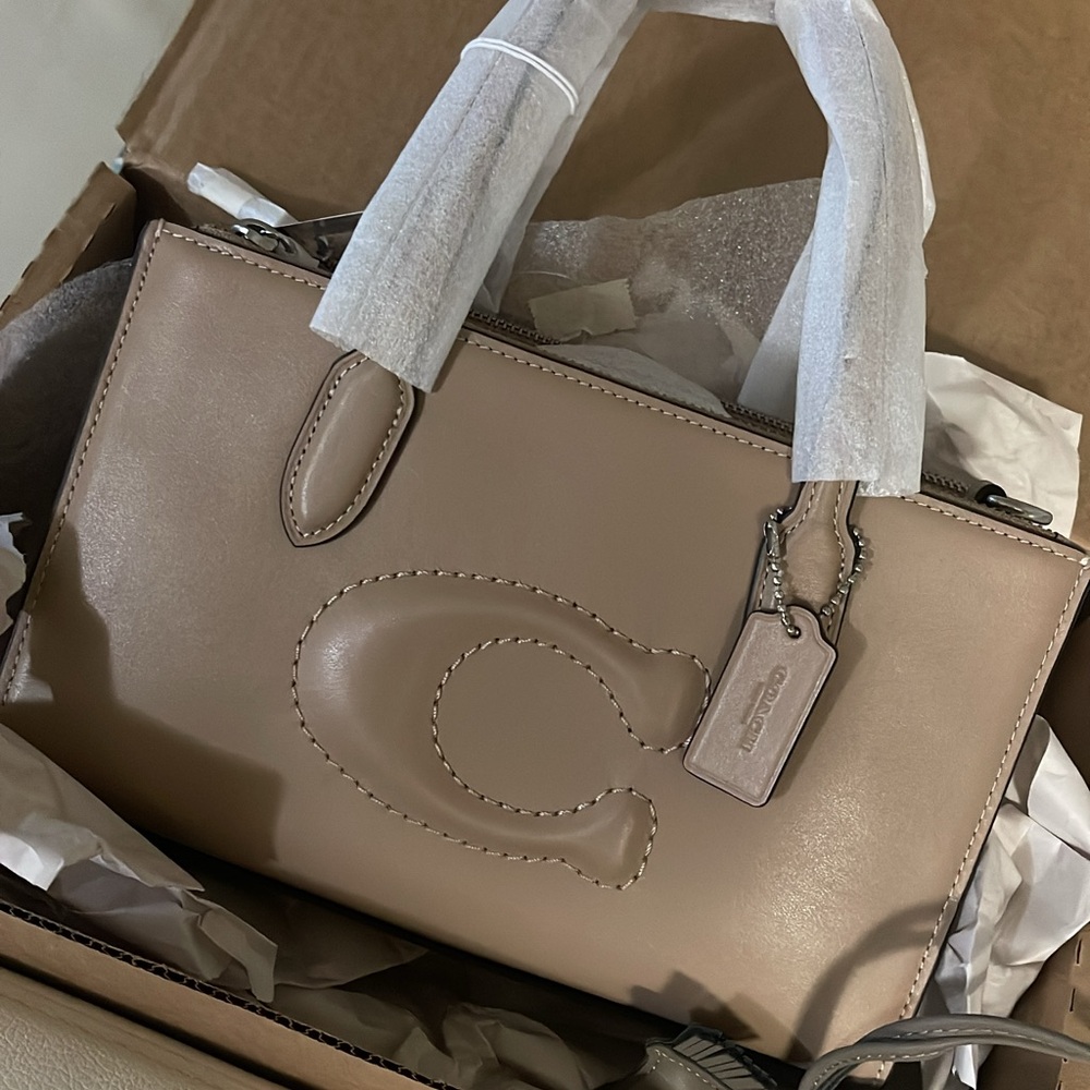 Coach Beige Leather Satchel